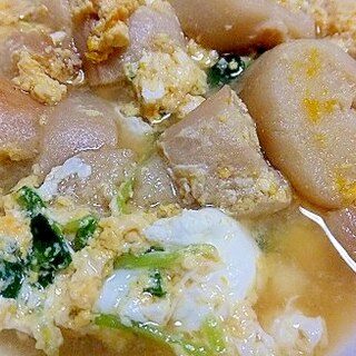 麩と豆苗の卵とじ